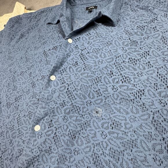 Express NWOT Lace Knit Floral Sheer Button Up Shirt (Pair of 2) Women's XL - Picture 2 of 8